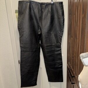 NWT Vintage metro style black leather pants size 20 Plus‎ Size Biker Bike Moto